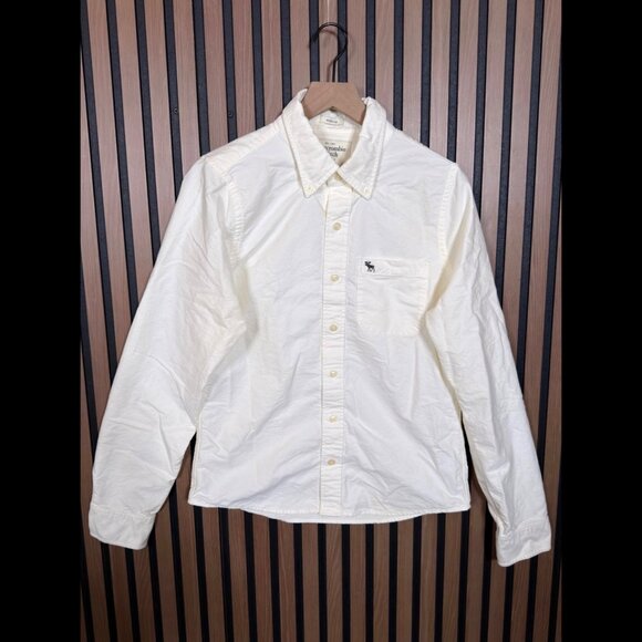 Abercrombie & Fitch Other - Abercrombie & Fitch Shirt Medium Mens White Muscle Button Down Long Sleeve Woven